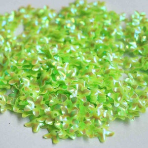 100 Rainbow Neon Lime Green Color Flower sequins/KBSF412 image 1