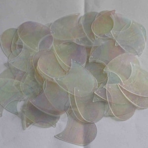 Transparent U Shape sequins for crafts, Size 30mm x 25mm , 10 grams (approx 40 pieces) , Code -KBIS636