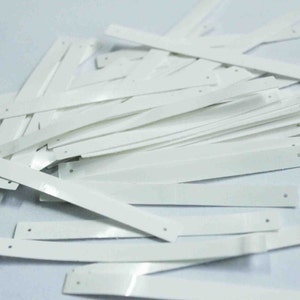 20 Matte weiße Farbe/Rechteck Pailletten/KBRGS265