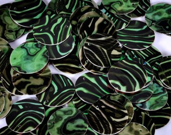 50 sequins.......textured marble effect in green and black color/KBRS101