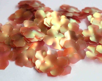 25 peças de lantejoulas brilhantes em formato de flor, nas cores rosa e laranja do arco-íris/KBBF476