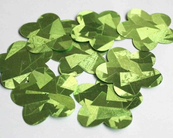 15 peças Efeito de textura abstrata / Cor verde-limão / Lantejoulas de flores grandes / PBF 489 / Suprimentos para joias / Suprimentos para artesanato / Contas