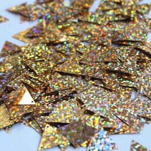 75 Metalliska kopparfärgade triangelformade paljetter med regnbågseffekt/KBTS325