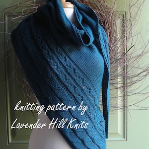 Knitting Pattern PDF - A Walk on the Beach Shawl - asymmetric shawl wrap scarf cowl gift  knitting pattern using dk or sport yarn