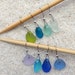 Knitting Stitch Markers Sea Glass Beach Glasss teal turquoise green violet glass beads snag free loops three sizes available