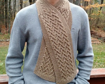 Knitting Pattern Easy Scarf Cowl Neckwarmer men women unisex DIY gift Herringbone Seamans Scarf Help support the Wounded Warrior Project