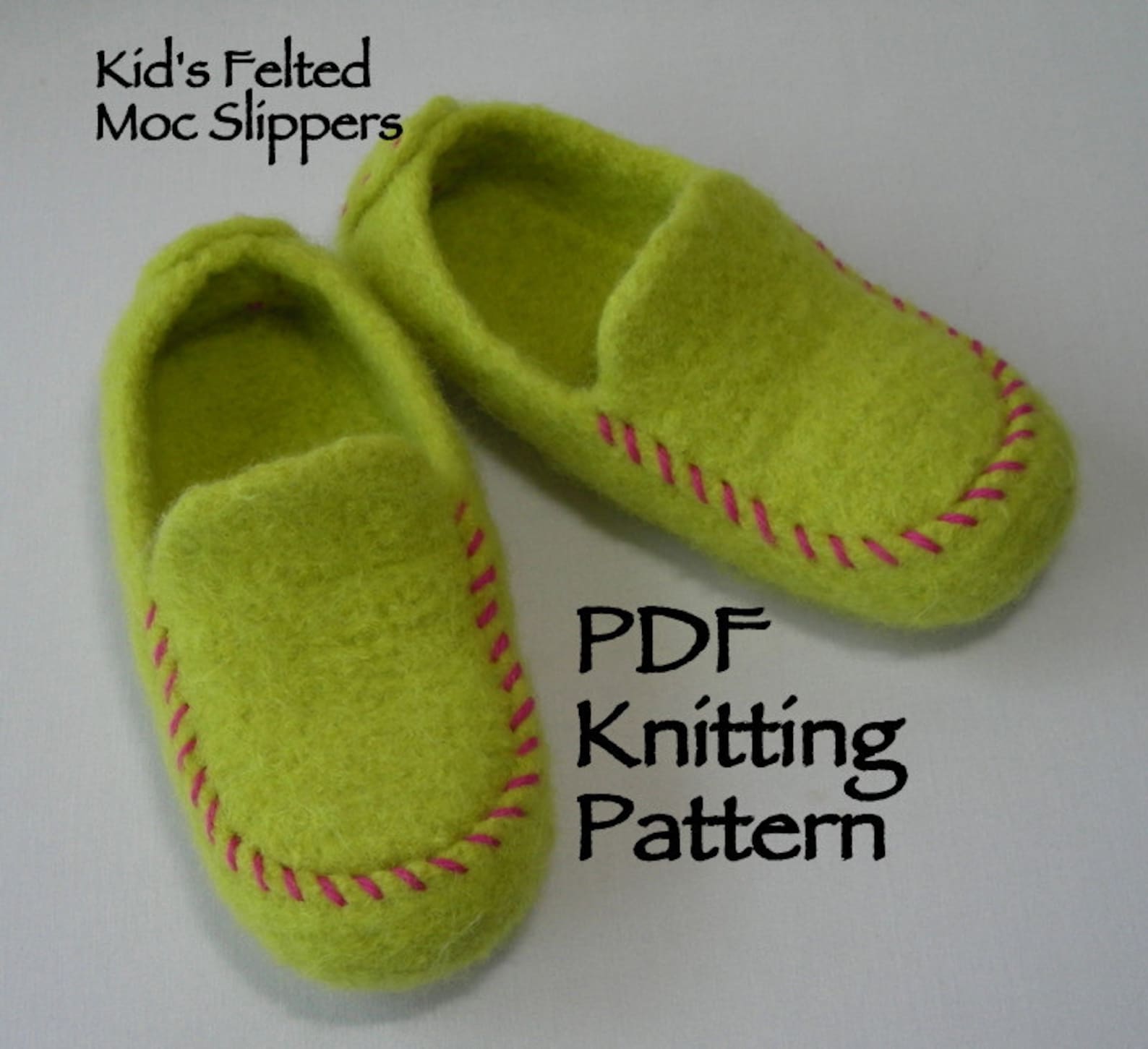 Knitting Pattern PDF Kids Knit Felted Moc Slippers Using Etsy