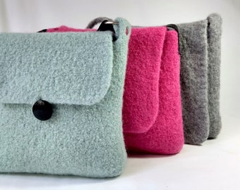 Felted Hipster Bags Knitting Pattern felted wool shoulder messenger bag purse two sizes women girls teen tutorial for fabric lining