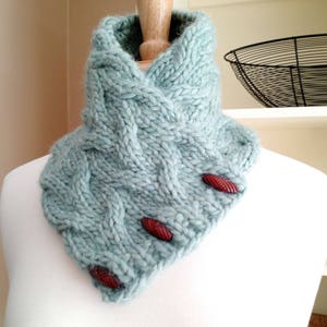 Bulky Knit Cowl Easy Quick Knitting Pattern Cable Neck Wrap DIY gift unisex scarf neckwarmer cozy very easy pattern for bulky yarn image 2