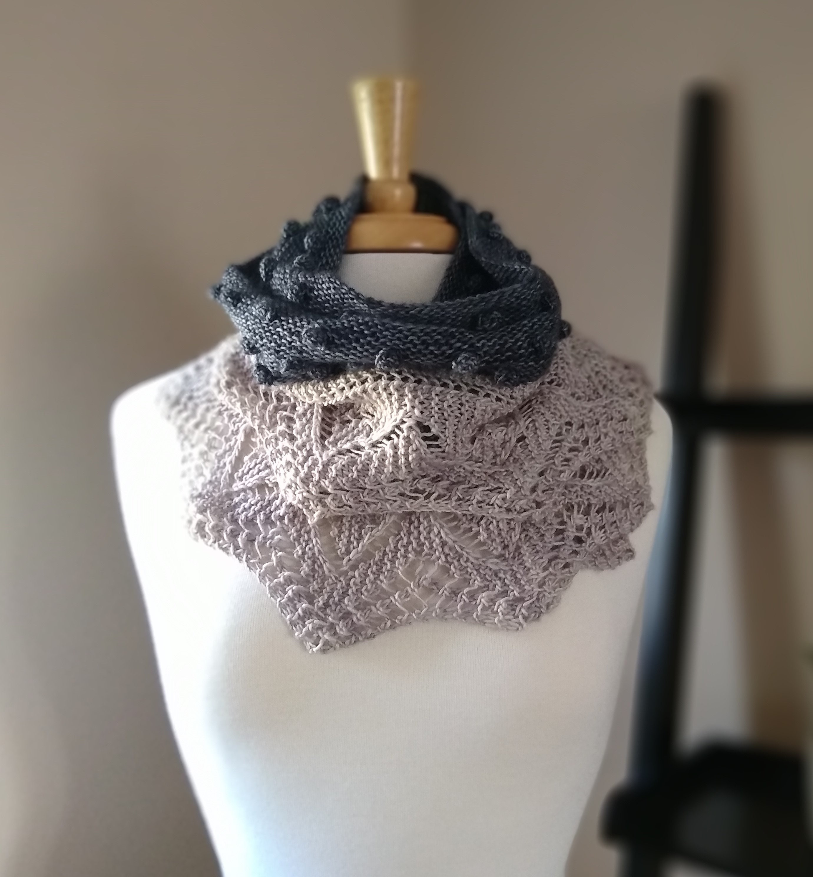 Lace Scarf Knitting Pattern: Snofall Bobble Cowl Shawl (PDF Pattern) - Etsy