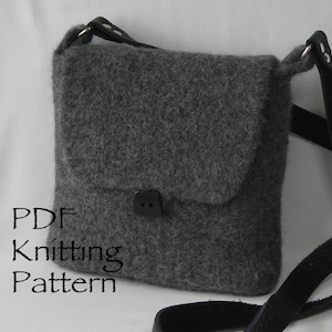 Felted Hipster Bags Knitting Pattern felted wool shoulder messenger bag purse two sizes women girls teen tutorial for fabric lining image 2