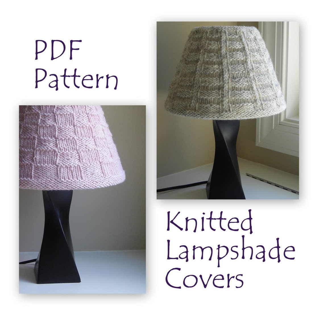 Knitted Lampshade Pattern PDF Ribs & Squares and Basketweave Etsy