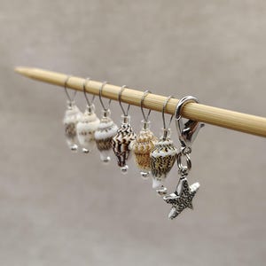 Seashell Knitting Stitch Markers - snag free loop markers progress keepers