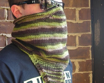 Knitting Pattern PDF - Warmers for Warriors - Kerchief Warmer - men women cowl neckwarmer scarf - Supports the Wounded Warrior Project