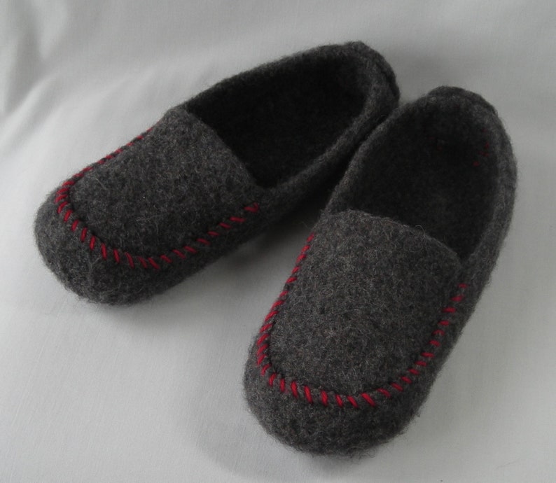 Knitting Pattern PDF Men's Felted Wool Loafers Mocs Slippers DIY Christmas gift, Hygge cozy resell permission BULKY weight yarn image 2