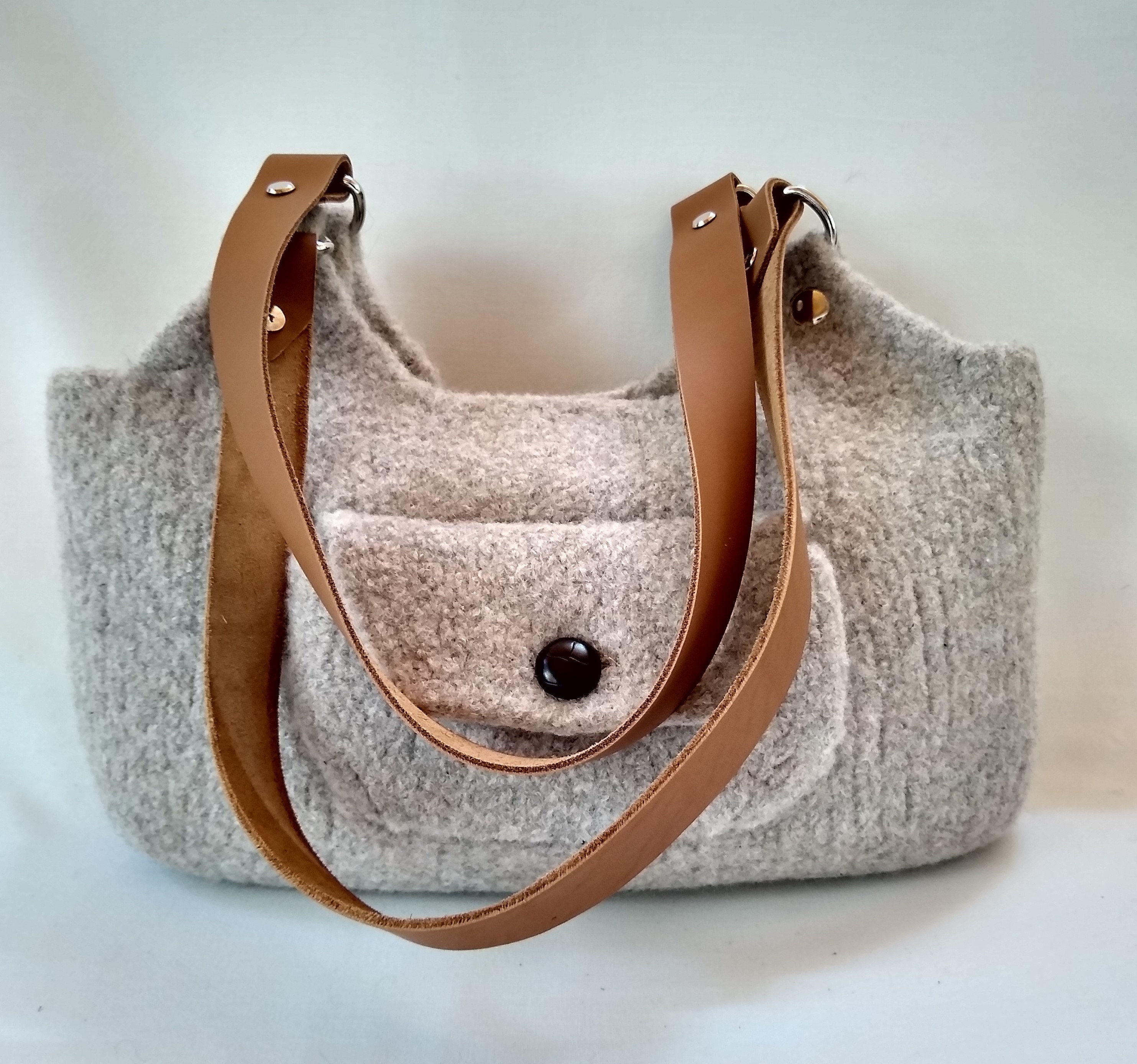 Felted Wool Bag Knitting Pattern Handbag Purse Shoulder Bag | Etsy