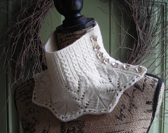 Knitting Pattern cowl scarf neckwarmer with buttons - DIY gift - Sherbrooke Cowl - knitting pattern using sportweight yarn