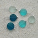 Sea Glass Knitting Stitch Markers - snag free - 15mm teal turquoise green sea glass beach glass beads - set of 6 - two loop sizes available