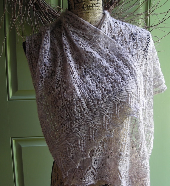 Knitting Pattern Easy Lace Rectangle Shawl Cowl Wrap Scarf French Tuileries Garden Shawl Eiffel Tower Edging Lace Sock Yarn