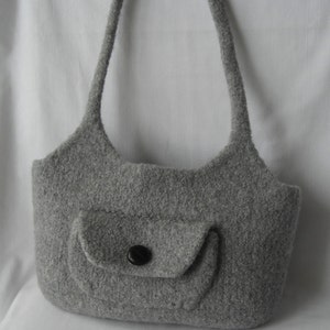 Felted Wool Bag Knitting Pattern Handbag Purse Shoulder Bag Tote Worsted Wool Yarn Easy Quick DIY Gift Women Girls image 6