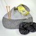 Knitting Crochet Project Bag Zip pocket, Black Linen Yellow Floral Japanese Knot sock shawl scarf yarn WIP Bag, free knitting pattern