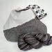 Knitting Crochet Project Bag Tote for sock shawl scarf yarn pattern WIP Japanese Knot Bag Black White Linen Retro Print Minimalist Modern