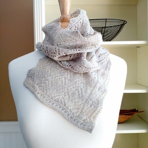 Knitting Lace Scarf Pattern PDF Smoky Mountain Morning Mist Scarf Shawl rectangle lace cowl shawl wrap pattern using sock yarn image 4