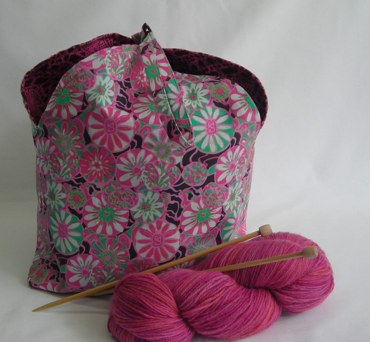 Knitting Project bag crochet WIP yarn shawl Tulip Bag Etsy