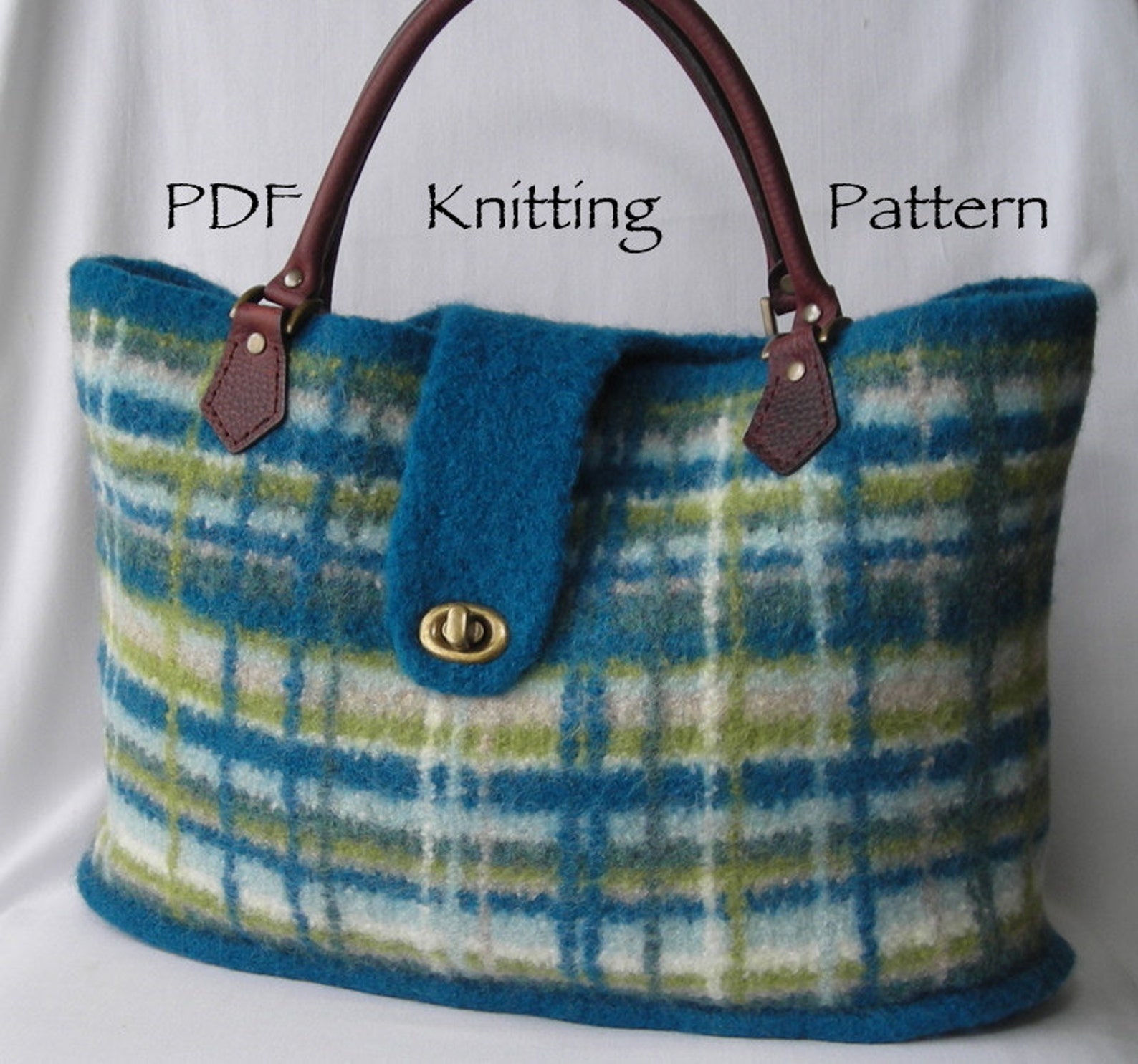 Knitting Pattern PDF Felted Wool Portland Plaid Bag Purse Etsy