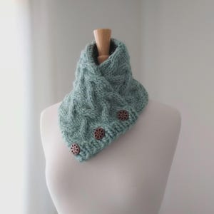 Knitting Pattern Bulky Knit Cable Cowl: easy beginner unisex neck wrap (PDF download) bulky yarn no charts DIY gift two styles