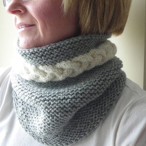 Knitting Pattern PDF - cowl neckwarmer men women - Cable Warmer -  Help support the Wounded Warrior Project
