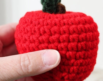 Crochet Red Delicious Apple, Kids Kitchen Play Food, Teacher Gift
