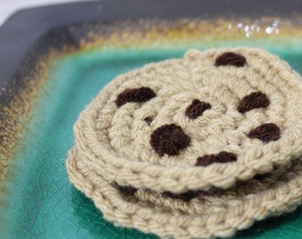 Crochet Chocolate Chip Cookie Play Food: Handmade Pretend Dessert