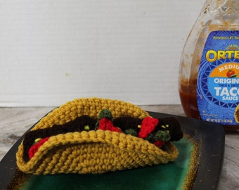 Taco, Cinco de Mayo, Taco Play Food, Taco Tuesday, Kids Play Food, Kids Kitchen, Pretend Play, Crochet Taco, Crochet Play Food, Amigurumi