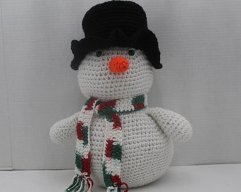 Crocheted Snowman: Holiday Decor, Stuffed Amigurumi Toy