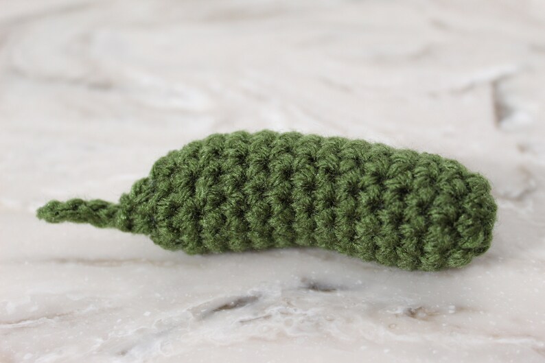 Crochet Pickle, Pickle Cucumber Play Food, Christmas Pickle, Pretend Play Food, Kitchen Baby Toy, Toy Play Kitchen, Crochet Play Food Toys image 6