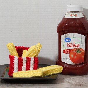 Crochet French Fries for Kids Pretend Play Kitchen, Cooking Toys, Pretend Restaurant Fast Food Play Food, Market Grocery Store Play, Easter