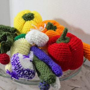 Crochet Veggie Play Food Bundle, Crochet Veggies, Crochet Play Food, Pretend Play Food, Kitchen Toy, Toy Play Kitchen, Easter Basket, Gift