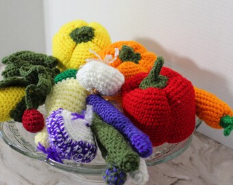 Crochet Veggie Play Food Set: Handmade Kitchen Toy, Easter Gift