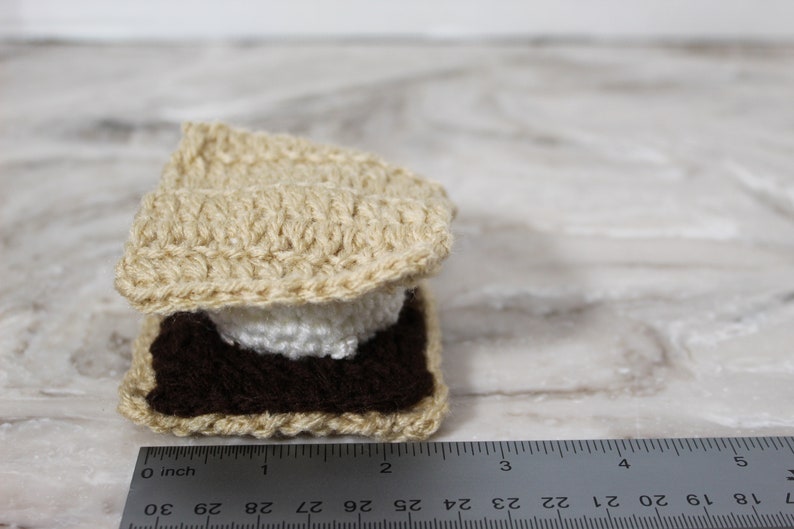 Smore, Campfire Food, Camping Food, Kids Play Food, Pretend Play, Crochet Smore, Dessert, Kids Play Kitchen, Crochet Smore, Amigurumi, Toy image 8