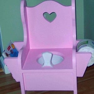 Handmade Wooden Potty Chair: Toddler Training Seat with Book Rack