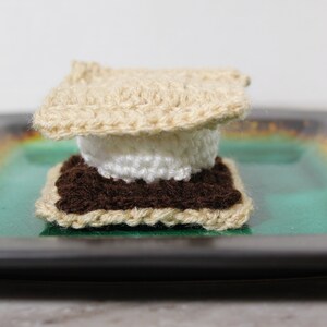 Smore, Campfire Food, Camping Food, Kids Play Food, Pretend Play, Crochet Smore, Dessert, Kids Play Kitchen, Crochet Smore, Amigurumi, Toy image 5