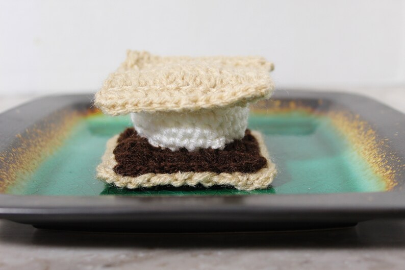 Smore, Campfire Food, Camping Food, Kids Play Food, Pretend Play, Crochet Smore, Dessert, Kids Play Kitchen, Crochet Smore, Amigurumi, Toy image 5