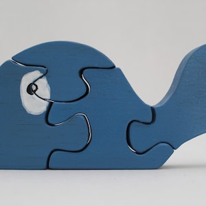 Whale Puzzle, Blue Whale, Wooden Whale Puzzle, Ocean Animal, Ocean Animal Puzzle, 4 Piece Puzzle, Toddler Puzzle, Wooden Puzzle, Educational