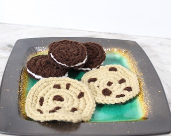 Crochet Cookie Play Food: Chocolate Chip & Sandwich Cookies