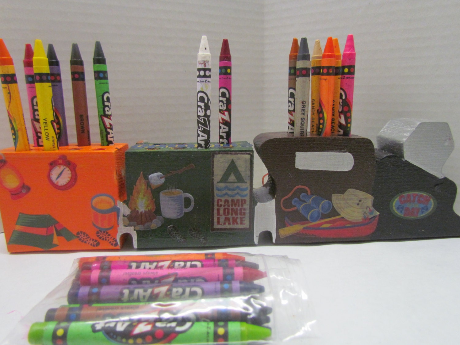 Wooden Train Crayon Holder ToyCamping Crayon Etsy