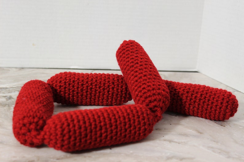 Sausage Chain, Sausage Chain Amigurumi, Crochet Sausage Links, Sausage Amigurumi, Toy Food, , Kitchen Play Food, Play Food, Charcuterie meat image 5