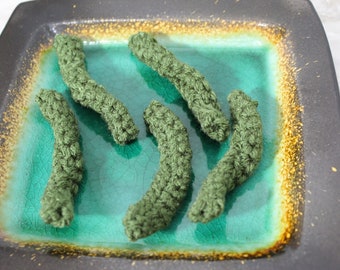 Crochet Green Beans (Set of 5): Handmade Play Food Toy