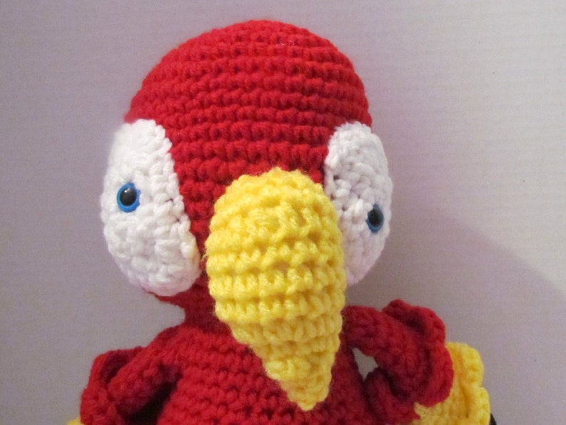 Crochet parrot, Parrot plush, Parrot crochet, Parrot doll, Amigurumi parrot, Parrot stuffed animal, Stuffed Parrot, Parrot gift, Toy image 2