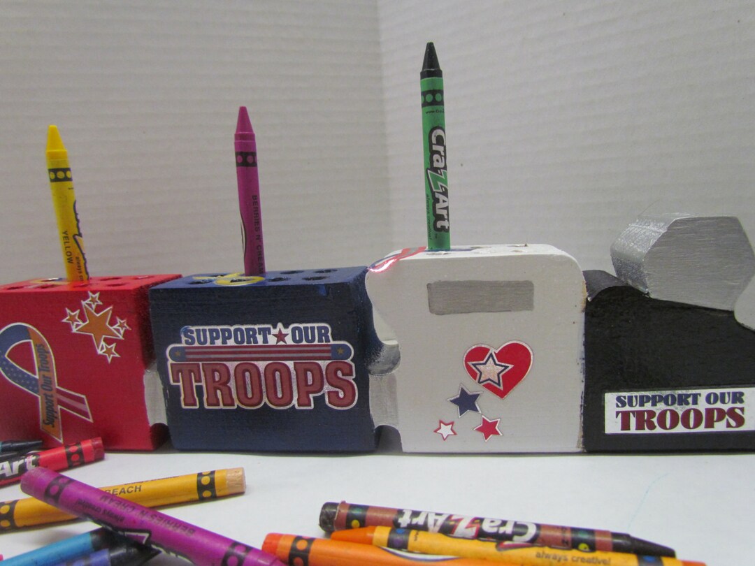Military Crayon Holdersupport Our Troops Crayon Etsy